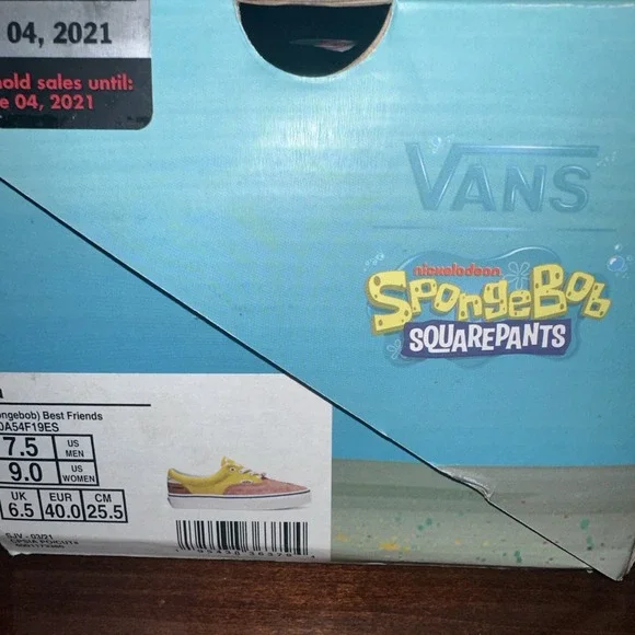 Vans x Spongebob Squarepants Era Best Friends Size 7.5‎ Men's /9 Women's